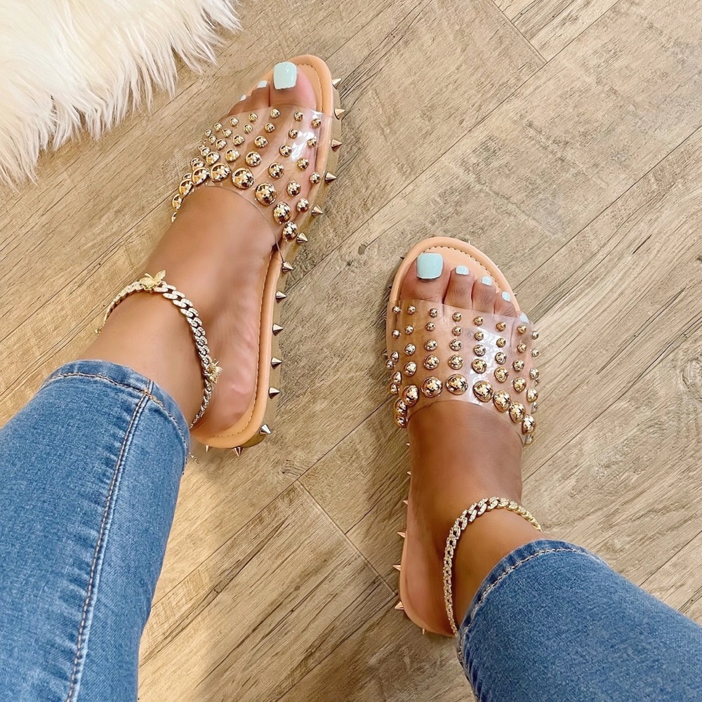 Zacara Transparent Studded slide